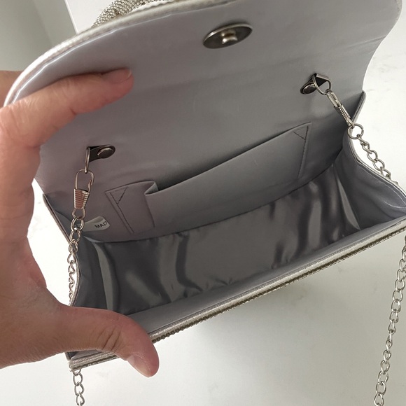 Small Silver Rhinestone Flap Bag - Picture 5 of 11